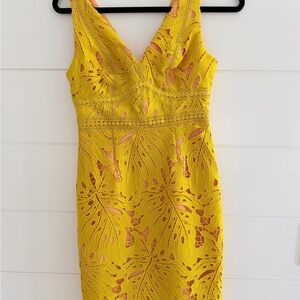 Anthropologie Maeve Yellow Lace Dress